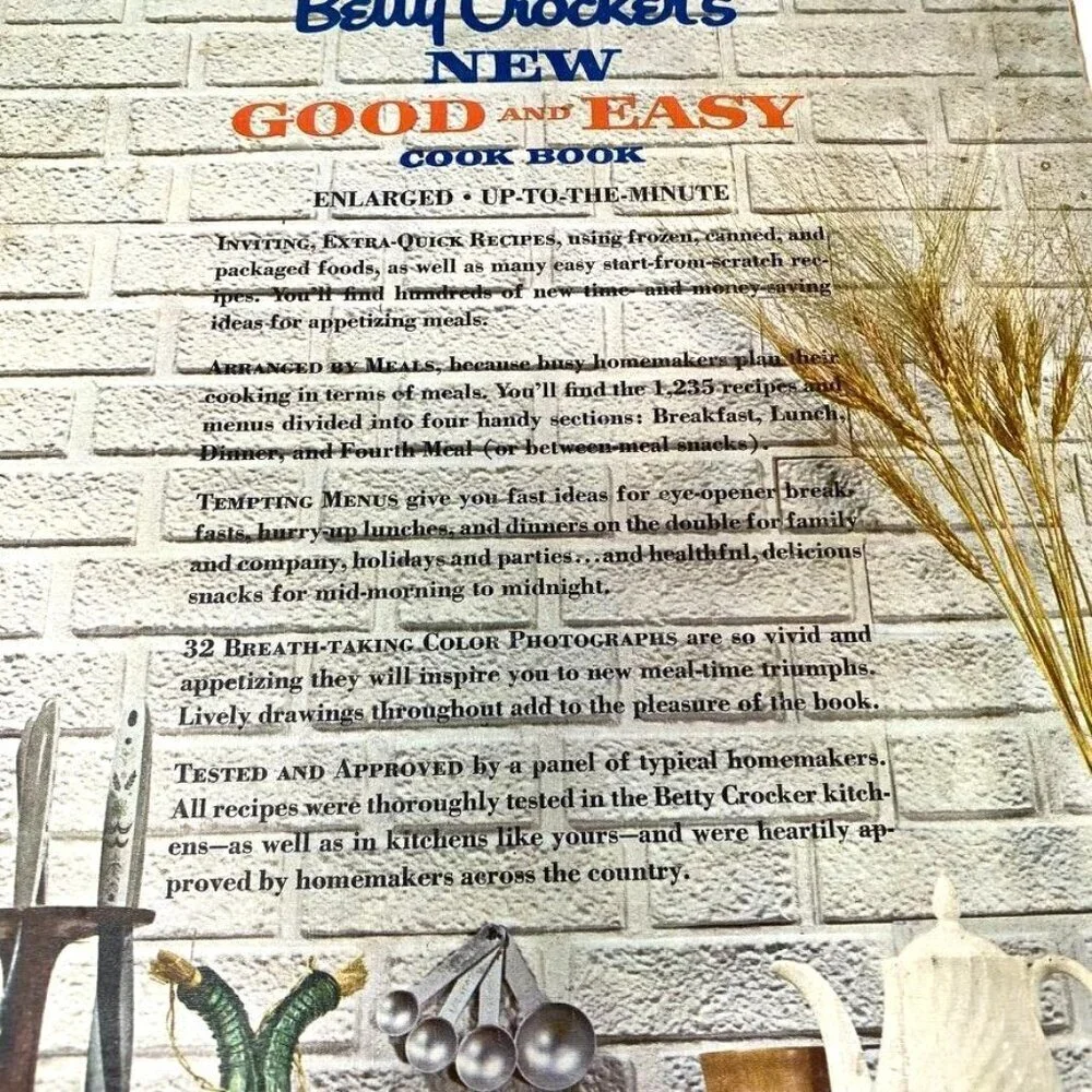 Vintage Betty Crocker Good And Easy Cookbook 1st Edition As Is